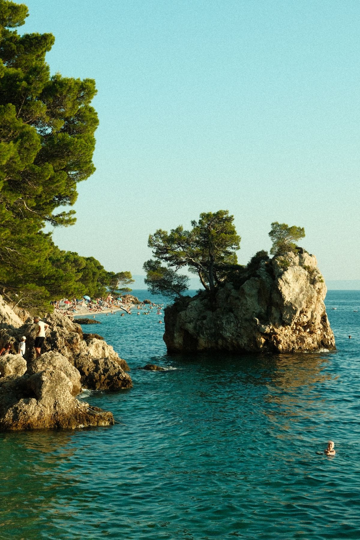 Brela sea rock and beach on the Makarska Riviera